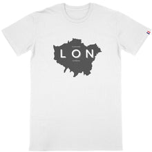 Load image into Gallery viewer, Eco - friendly 100% Organic Cotton French Made Designer Mens T-Shirt - London Map - Soil and Body