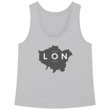 Load image into Gallery viewer, Eco - friendly 100% Premium Organic Cotton Women's Comfort Fit Tank Top - London Map - Soil and Body