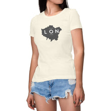 Load image into Gallery viewer, Eco - Friendly 100% Premium Organic Cotton Women’s Sustainable Slim T-Shirt 155 - London Map - Soil and Body