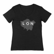 Load image into Gallery viewer, Eco - friendly 100% Premium Organic Cotton Women's V - neck Sustainable T-Shirt - London Map - Soil and Body