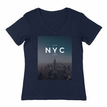 Load image into Gallery viewer, Eco - friendly 100% Premium Organic Cotton Women's V - neck Sustainable T-Shirt - NYC - Soil and Body