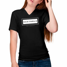 Load image into Gallery viewer, Eco - friendly 100% Premium Organic Cotton Women's V - neck Sustainable T-Shirt - SUSTNBLE - Soil and Body