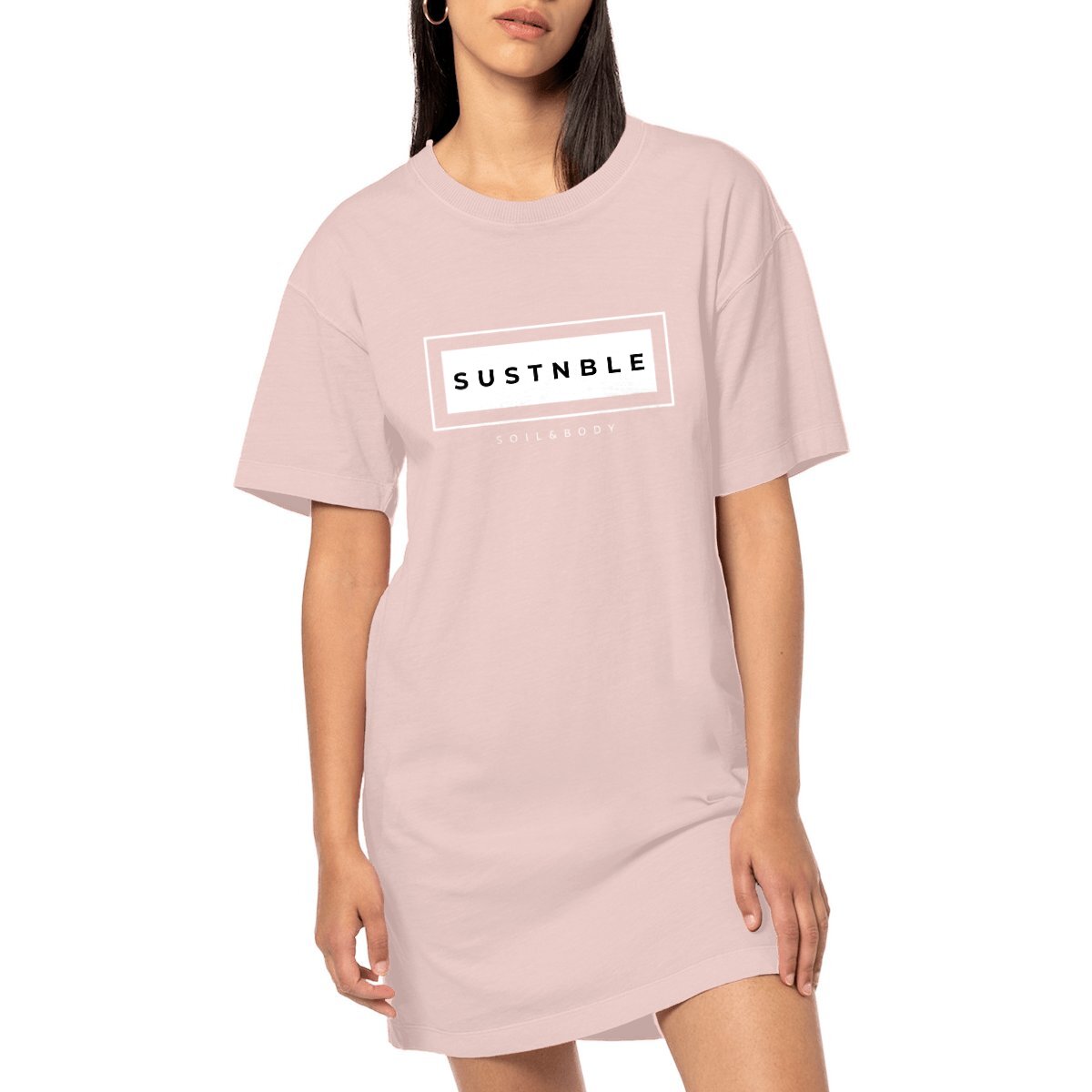 Eco-friendly 100% Organic Cotton Oversized T-Shirt Dress