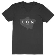 Load image into Gallery viewer, Eco - friendly 100% Premium Organic Cotton Mens V - neck Sustainable T-Shirt - London Map - Soil and Body
