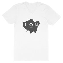 Load image into Gallery viewer, Eco - friendly 100% Premium Organic Cotton Mens V - neck Sustainable T-Shirt - London Map - Soil and Body