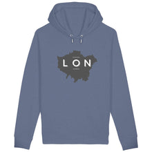 Load image into Gallery viewer, Eco - friendly Premium Organic Cotton Side Pocket Unisex Hoodie 300 - London Map - Soil and Body