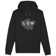 Load image into Gallery viewer, Eco - friendly Premium Organic Cotton Side Pocket Unisex Hoodie 300 - London Map - Soil and Body