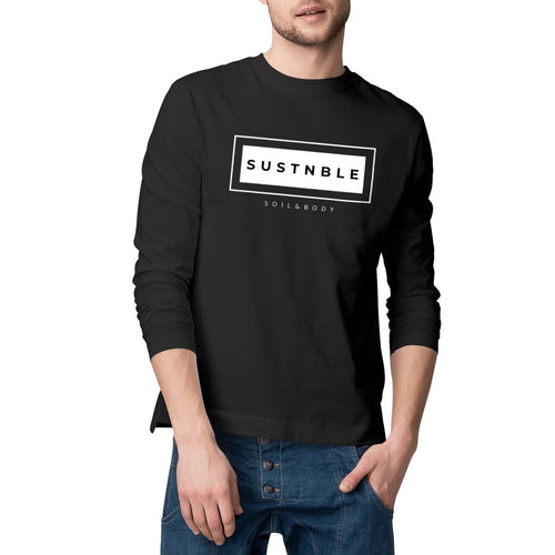 Eco - friendly 100% Organic Cotton Men`s Long Sleeve T-Shirt - SUSTNBLE - Soil and Body