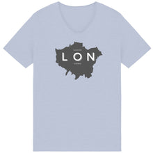 Load image into Gallery viewer, Eco - friendly 100% Organic Cotton Raw Edge Unisex T-Shirt - London Map - Soil and Body
