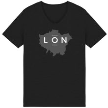 Load image into Gallery viewer, Eco - friendly 100% Organic Cotton Raw Edge Unisex T-Shirt - London Map - Soil and Body
