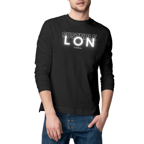 Eco - friendly 100% Premium Organic Cotton - Men`s Long Sleeve T-Shirt - SUSTNBLE LON - Soil and Body
