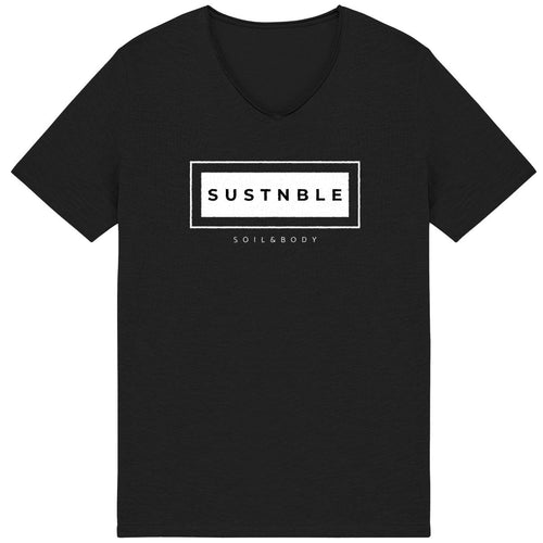 Eco - friendly 100% Premium Organic Cotton Raw Edge Mens Sustainable T-Shirt - SUSTNBLE - Soil and Body