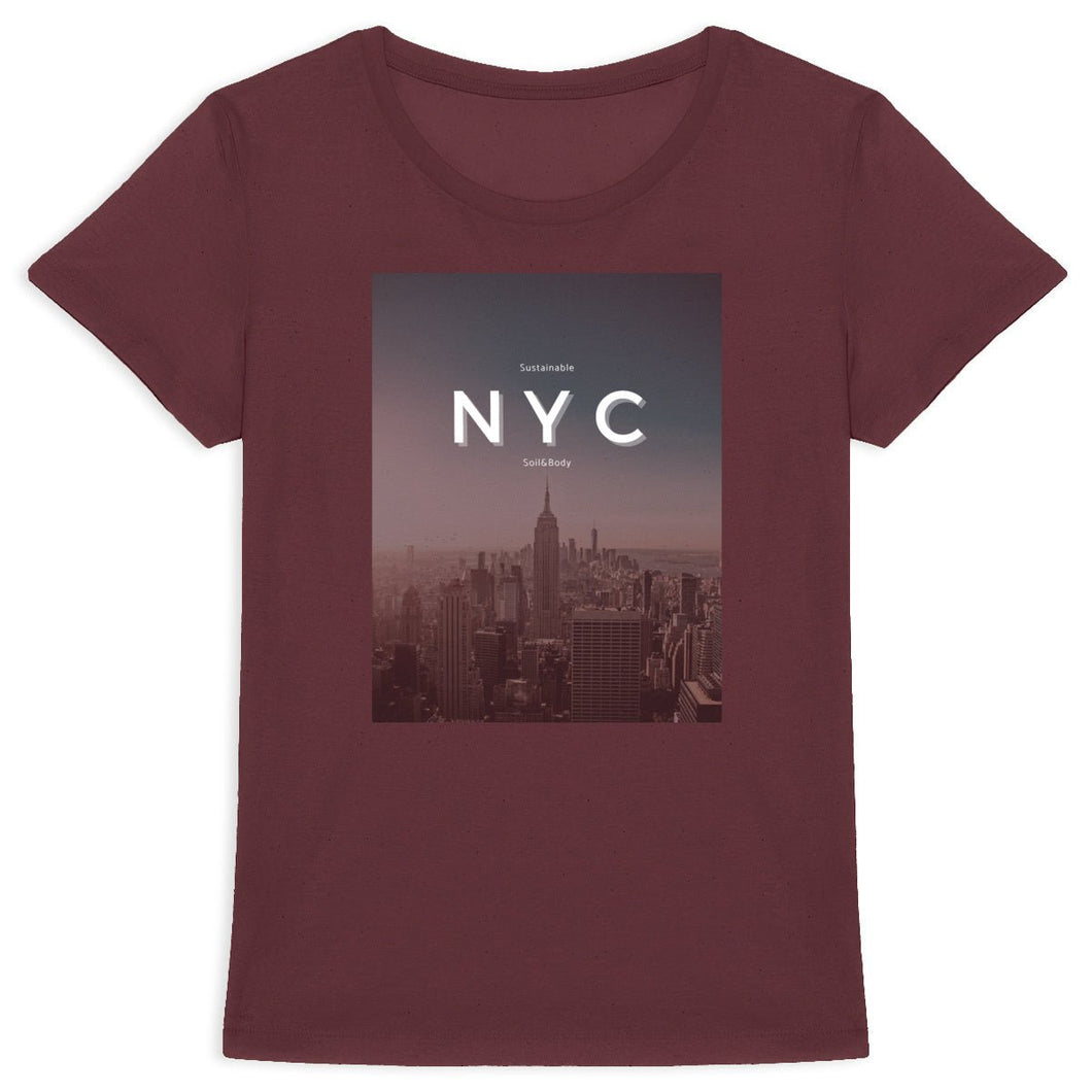 Eco - Friendly 100% Premium Organic Cotton Women’s Sustainable Slim T-Shirt 155 – NYC - Soil and Body