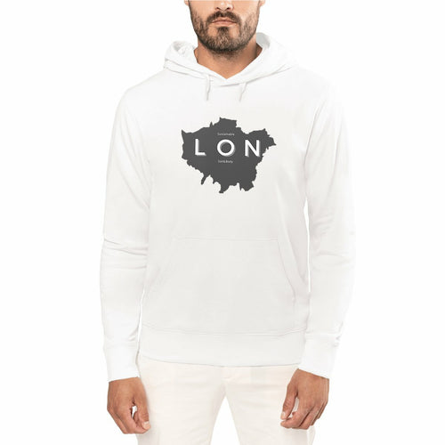 Eco - Friendly Premium Organic Cotton Unisex Lightweight Hoodie 280 – London Map - Soil and Body