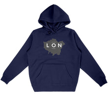 Load image into Gallery viewer, Eco - Friendly Premium Organic Cotton Unisex Lightweight Hoodie 280 – London Map - Soil and Body
