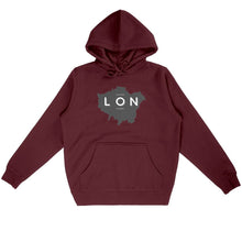 Load image into Gallery viewer, Eco - Friendly Premium Organic Cotton Unisex Lightweight Hoodie 280 – London Map - Soil and Body
