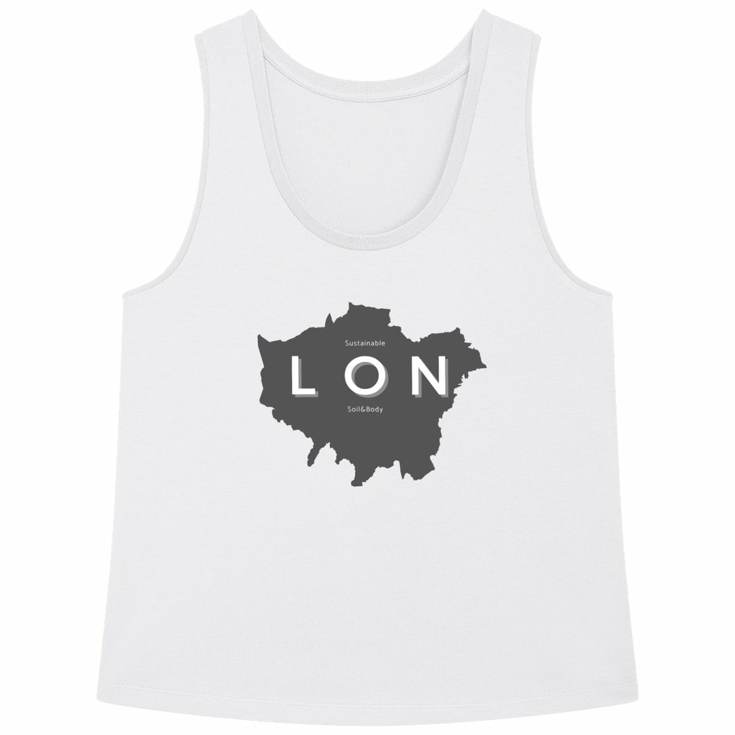 Eco-friendly 100% Premium Organic Cotton Women's Comfort Fit Tank Top - London Map