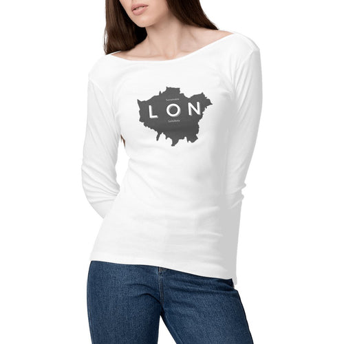 Eco - friendly 100% Organic Cotton Womens Long Sleeve T-Shirt - London Map - Soil and Body