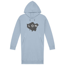 Load image into Gallery viewer, Eco-friendly Organic Cotton Hoodie Dress - London Map
