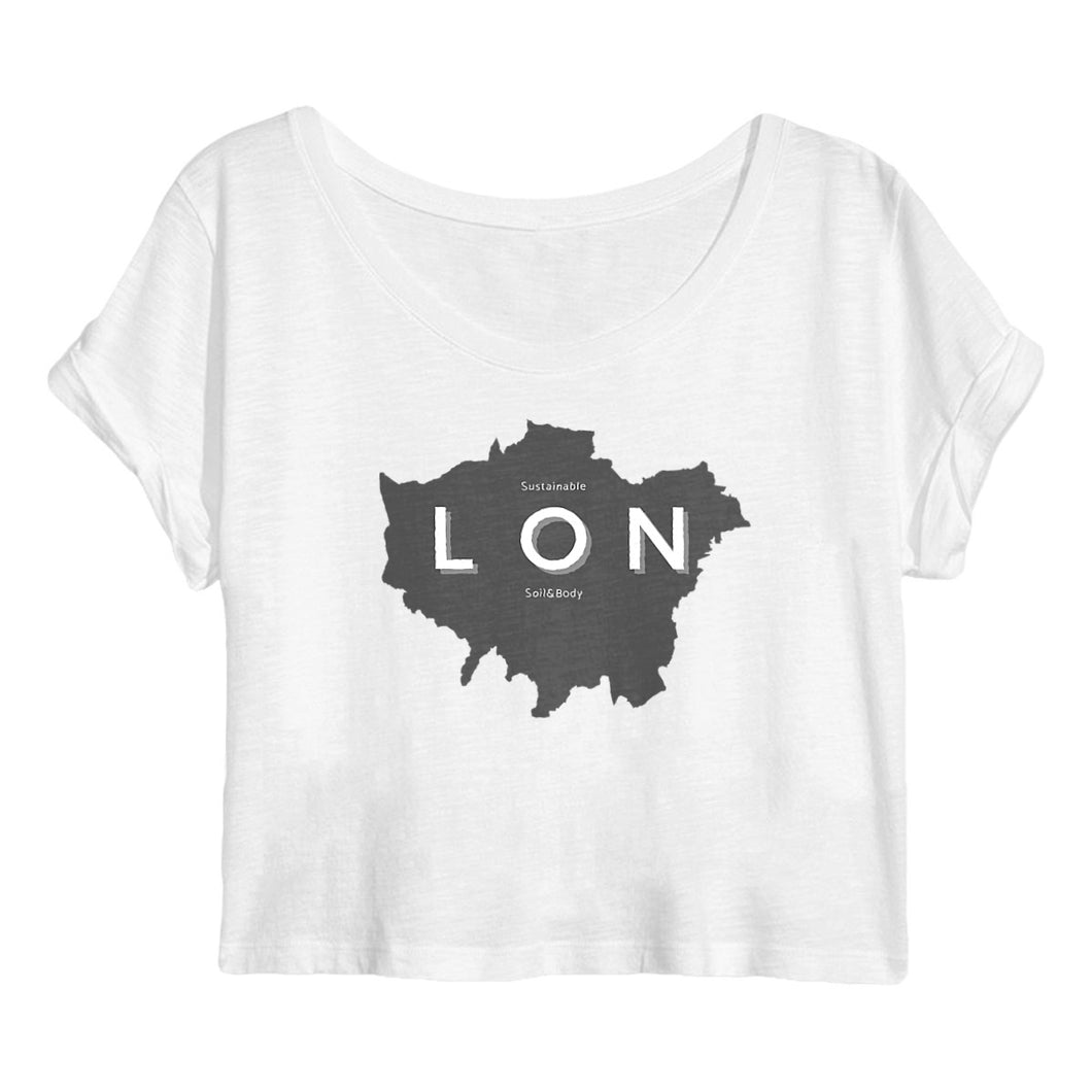 Eco-friendly 100% Organic Cotton Crop Top - London Map