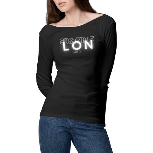 SUSTNBLE LON - 100% Organic Cotton - Womens Long Sleeve T-Shirt - Soil and Body